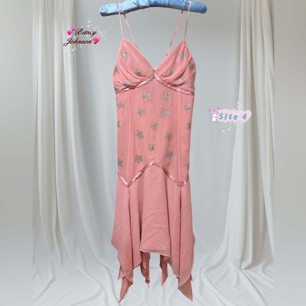 🌸Betsey Johnson Rare Vintage Star Slip Dress – Iconic Y2K Dreamwear ✨